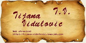 Tijana Vidulović vizit kartica